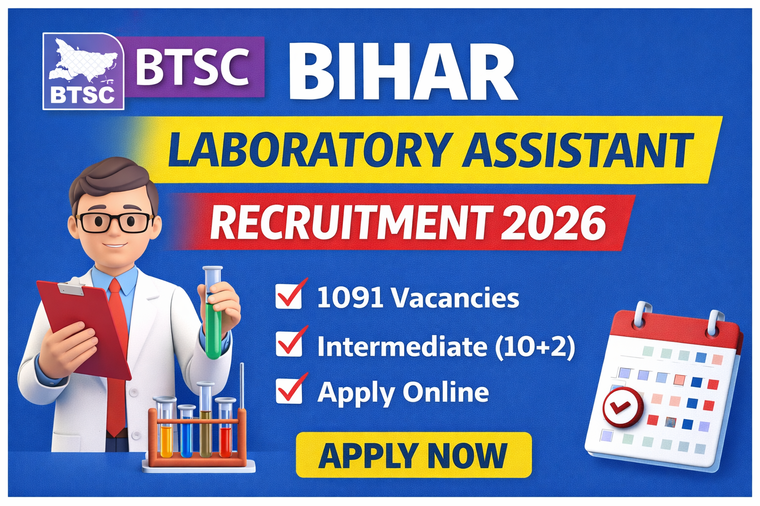 BTSC Laboratory Assistant Recruitment 2026