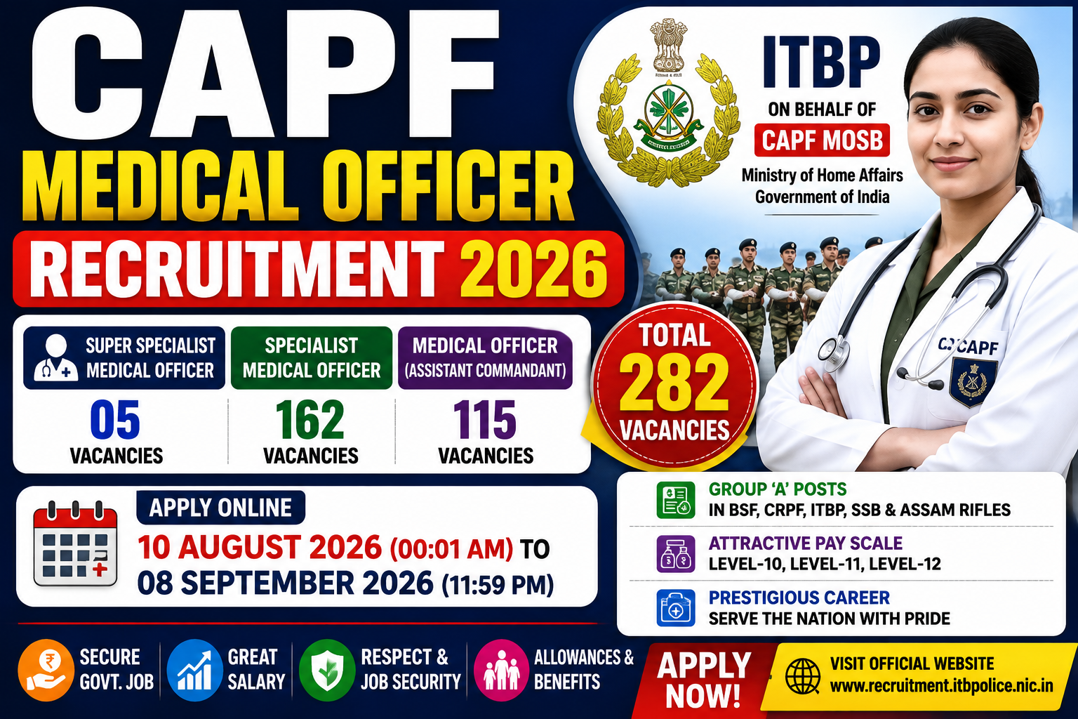 CAPF Medical Officer Recruitment 2026